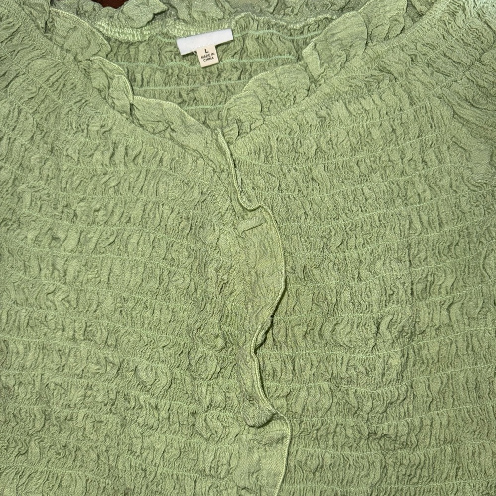 Like Green Ruffle Long Sleeve - Picture 6 of 8